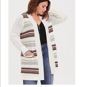 Torrid Ivory Stripe Cardigan